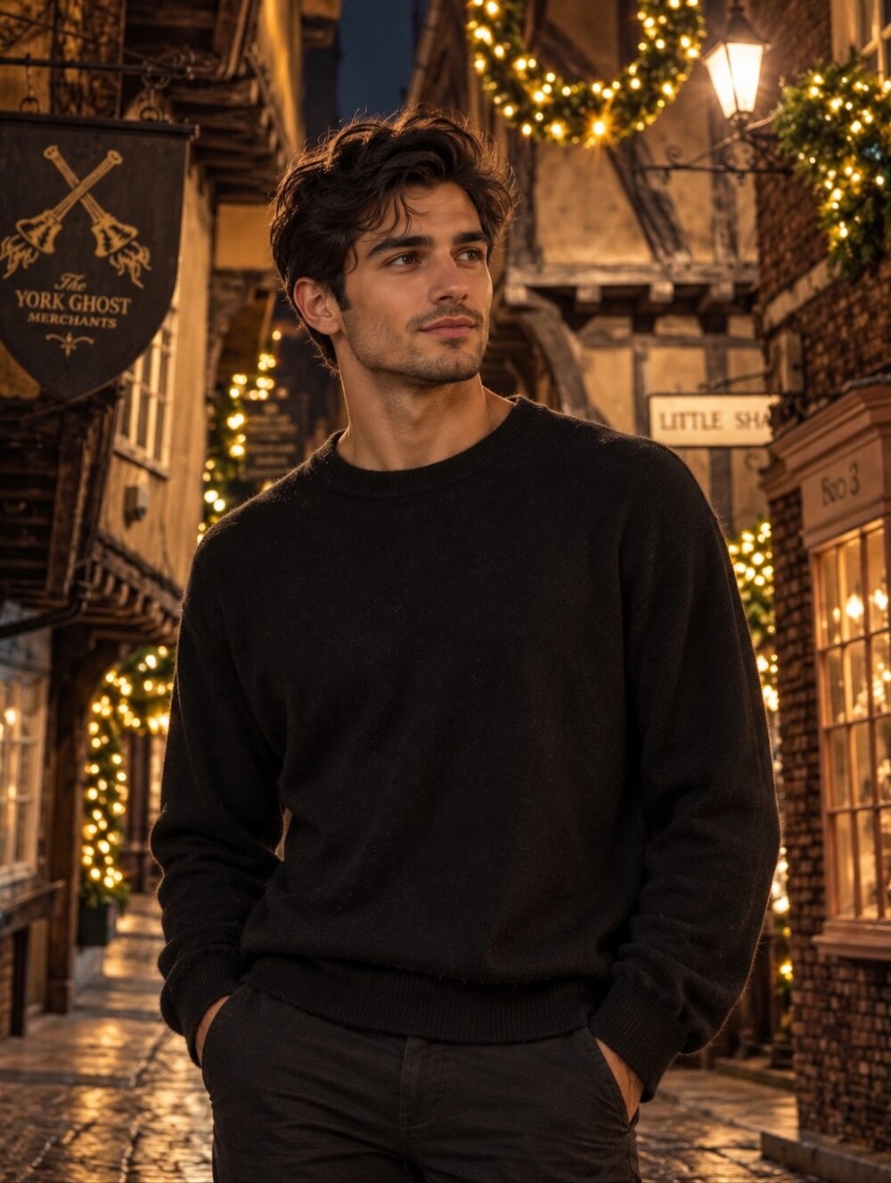 Theory Men's Black 100% Cashere Crewneck Sweater Size XL